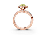 Rose gold Fancy Yellow Round  Cut Halo Split Shank Prong Setting Ring_15