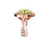 Rose gold Fancy Yellow Round  Cut Halo Twisted Band Four-Prong Ring_5