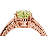 Rose gold Fancy Yellow Round  Cut Milgrain Channel Set Engagement Ring with Solitaire Prong Setting_4