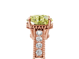 Rose gold Fancy Yellow Round  Cut Milgrain Channel Set Engagement Ring with Solitaire Prong Setting_5