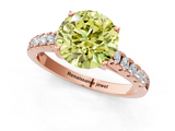 Rose gold Fancy Yellow Round  Cut Pavé Band Solitaire Ring with Four-Prong Setting_1