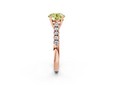 Rose gold Fancy Yellow Round  Cut Pavé Band Solitaire Ring with Four-Prong Setting_2
