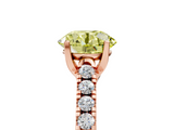 Rose gold Fancy Yellow Round  Cut Pavé Band Solitaire Ring with Four-Prong Setting_5