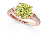 Rose gold Fancy Yellow Round Cut Solitaire Cathedral Diamond Engagement Ring with Channel-Set Band and Four-Prong Setting_4