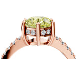 Rose gold Fancy Yellow Round Cut Solitaire Diamond Engagement Ring with Pavé Band and Six-Prong Setting_4
