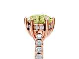 Rose gold Fancy Yellow Round Cut Solitaire Diamond Engagement Ring with Pavé Band and Six-Prong Setting_5