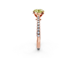 Rose gold Fancy Yellow Round  Cut Solitaire Diamond Engagement Ring with Pave Band and Four-Prong Setting_2