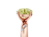 Rose gold Fancy Yellow Round Cut Solitaire Diamond Engagement Ring with Twisted Pave Band and Four-Prong Setting_8