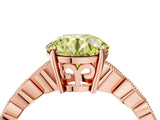 Rose gold Fancy Yellow Round Cut Solitaire Diamond Ring with Infinity Twist Band and Four-Prong Setting_16