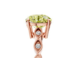 Rose gold Fancy Yellow Round Cut Solitaire Diamond Ring with Infinity Twist Band and Four-Prong Setting_17