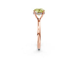 Rose gold Fancy Yellow Round Cut Solitaire Diamond Ring with Prong Setting and Plain Band_2