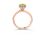 Rose gold Fancy Yellow Round Cut Solitaire Diamond Ring with Prong Setting and Plain Band_3