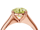 Rose gold Fancy Yellow Round Cut Solitaire Diamond Ring with Six-Prong Setting and Classic Band_16