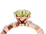 Rose gold Fancy Yellow Round  Cut Solitaire Diamond Twisted Band with Pave Setting_4