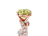 Rose gold Fancy Yellow Round  Cut Solitaire Diamond Twisted Band with Pave Setting_5