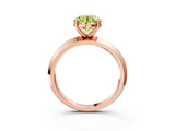 Rose gold Fancy Yellow Round  Cut Solitaire Engagement Ring with Flat Band and Four-Prong Setting 4