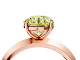Rose gold Fancy Yellow Round  Cut Solitaire Engagement Ring with Flat Band and Four-Prong Setting 5
