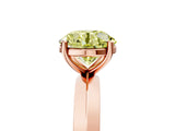 Rose gold Fancy Yellow Round  Cut Solitaire Engagement Ring with Flat Band and Four-Prong Setting