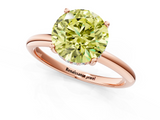 Rose gold Fancy Yellow Round  Cut Solitaire Engagement Ring with Four-Prong Setting and Classic Band_1