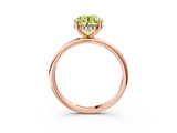 Rose gold Fancy Yellow Round  Cut Solitaire Engagement Ring with Four-Prong Setting and Classic Band_3