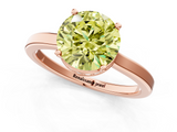 Rose gold Fancy Yellow Round  Cut Solitaire Engagement Ring with Four-Prong Setting on a Classic Band_1