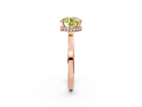 Rose gold Fancy Yellow Round  Cut Solitaire Engagement Ring with Four-Prong Setting on a Classic Band_2