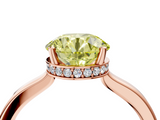 Rose gold Fancy Yellow Round  Cut Solitaire Engagement Ring with Four-Prong Setting on a Classic Band_4