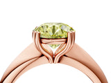 Rose gold Fancy Yellow Round  Cut Solitaire Engagement Ring with Tapered Band and Four-Prong Setting 5