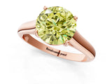 Rose gold Fancy Yellow Round Cut Solitaire Engagement Ring with Tapered Band and Four-Prong Setting_4