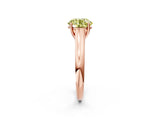 Rose gold Fancy Yellow Round Cut Solitaire Engagement Ring with Tapered Band and Four-Prong Setting_5