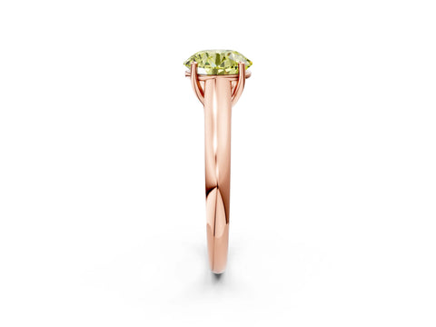 Rose gold Fancy Yellow Round Cut Solitaire Engagement Ring with Tapered Band and Four-Prong Setting_5