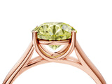 Rose gold Fancy Yellow Round Cut Solitaire Engagement Ring with Tapered Band and Four-Prong Setting_7