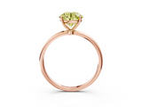 Rose gold Fancy Yellow Round  Cut Solitaire Engagement Ring with Thin Band and Four-Prong Setting_6