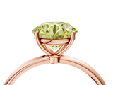 Rose gold Fancy Yellow Round  Cut Solitaire Engagement Ring with Thin Band and Four-Prong Setting_7