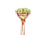 Rose gold Fancy Yellow Round  Cut Solitaire Engagement Ring with Thin Band and Four-Prong Setting_8