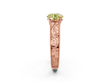 Rose gold Fancy Yellow Round  Cut Solitaire Engraved Band with Four-Prong Setting_2