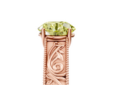 Rose gold Fancy Yellow Round  Cut Solitaire Engraved Band with Four-Prong Setting_5