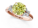 Rose gold Fancy Yellow Round  Cut Solitaire Floral Diamond Ring with Four-Prong Setting_1