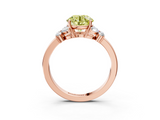 Rose gold Fancy Yellow Round  Cut Solitaire Floral Diamond Ring with Four-Prong Setting_3