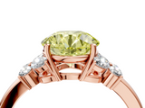 Rose gold Fancy Yellow Round  Cut Solitaire Floral Diamond Ring with Four-Prong Setting_4