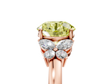 Rose gold Fancy Yellow Round  Cut Solitaire Floral Diamond Ring with Four-Prong Setting_5