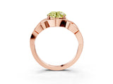 Rose gold Fancy Yellow Round Cut Solitaire Intertwined Band Prong Setting Ring_3