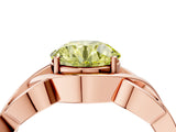 Rose gold Fancy Yellow Round Cut Solitaire Intertwined Band Prong Setting Ring_4