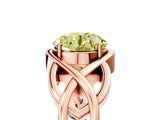 Rose gold Fancy Yellow Round Cut Solitaire Intertwined Band Prong Setting Ring_5