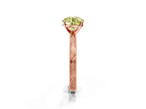Rose gold Fancy Yellow Round Cut Solitaire Milgrain Engraved Band with Four-Prong Setting_1