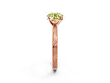 Rose gold Fancy Yellow Round Cut Solitaire Milgrain Engraved Band with Four-Prong Setting_2