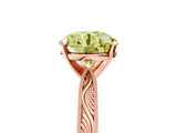Rose gold Fancy Yellow Round Cut Solitaire Milgrain Engraved Band with Four-Prong Setting_5