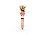Rose gold Fancy Yellow Round Cut Solitaire Milgrain Leaf Band with Prong Setting_2