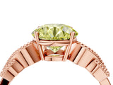 Rose gold Fancy Yellow Round Cut Solitaire Milgrain Leaf Band with Prong Setting_4