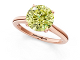 Rose gold Fancy Yellow Round  Cut Solitaire Ring with Cathedral Band and Four-Prong Setting_1